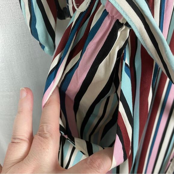 Torrid White, Purple&Pink Stripe Challis Button Front Shirt Dress Sz.4 NWT - Picture 11 of 16